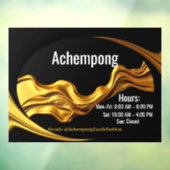 Achempong Personalized Glass Door Decal: Gold Wave Raamsticker (Vel 3)