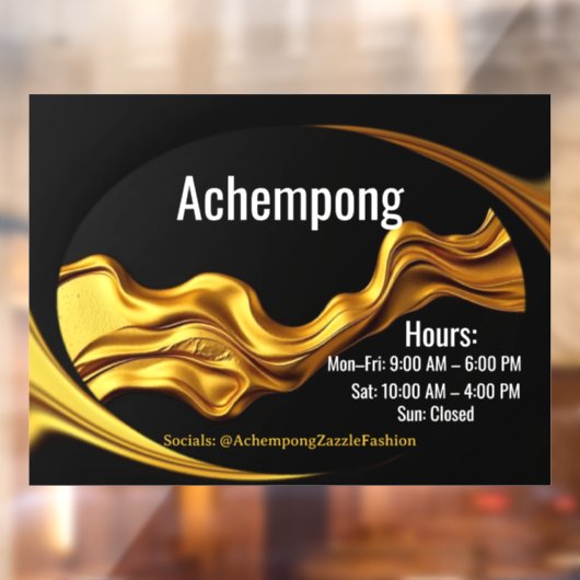 Achempong Personalized Glass Door Decal: Gold Wave Raamsticker (Vel 2)