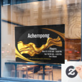 Achempong Personalized Glass Door Decal: Gold Wave Raamsticker (Cafe Raam)