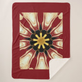 Achempong: Starburst Blanket | Deep Crimson & Gold Sherpa Deken (Voorkant)