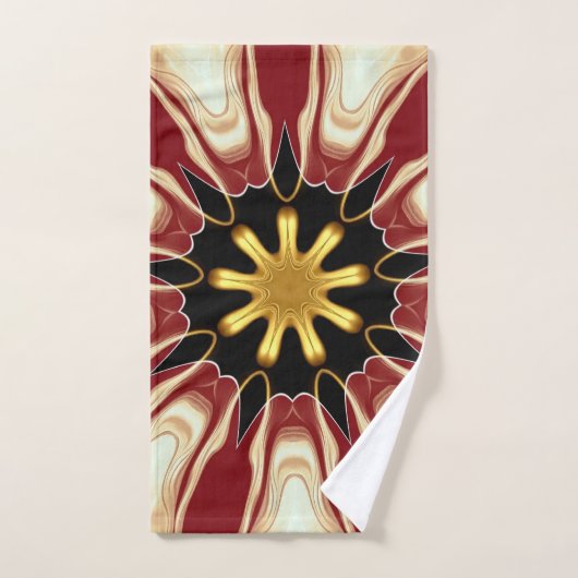 Achempong: Starburst | Deep Crimson & Gold Luxury  Bad Handdoek (Handdoek)