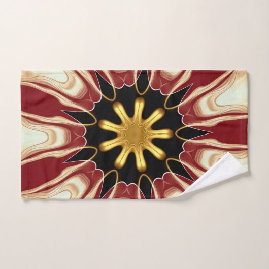 Achempong: Starburst | Deep Crimson & Gold Luxury  Bad Handdoek (Handdoek)