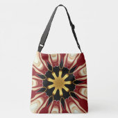 Achempong: Starburst | Deep Crimson & Gold Luxury  Crossbody Tas (Achterkant)
