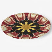 Achempong: Starburst | Deep Crimson & Gold Luxury  Papieren Bordje (Gekanteld)