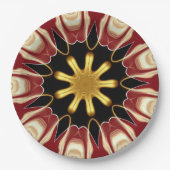 Achempong: Starburst | Deep Crimson & Gold Luxury  Papieren Bordje (Voorkant)