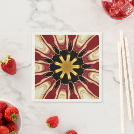 Achempong: Starburst | Deep Crimson & Gold Luxury  Servet