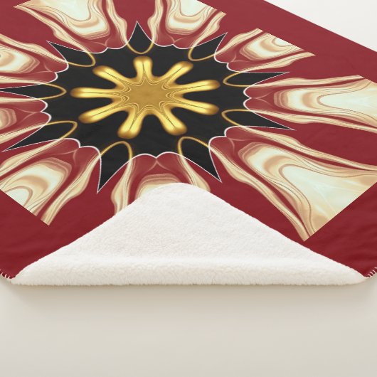 Achempong: Starburst Deken | Dieprood & Goud (3/4)