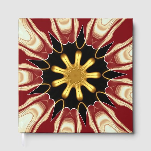 Achempong: Starburst | Dieprood & Luxe Goud Gastenboek (Voorkant)