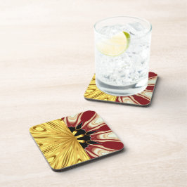 Achempong: The Gilded Zenith Opulent Swirl Crimson Bier Onderzetter