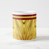 Achempong: The Gilded Zenith Opulent Swirl Crimson Grote Koffiekop (Voorkant)