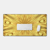 Achempong: Vergulde Zenith | Weelderige Swirl Vloe Bureaumat (Keyboard & Muis)