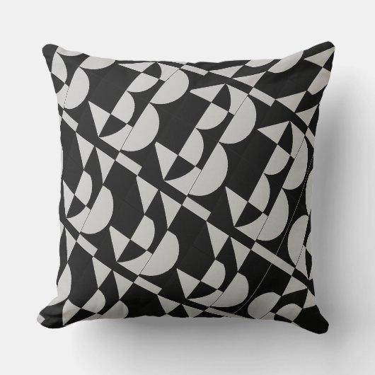 Achempong Zazzle: Geometric Black White Modern Art Kussen (Voorkant)