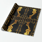 Achempong Zazzle: Luxe Zwirrel Abstracte Kunstcade Cadeaupapier (Uitgerold)