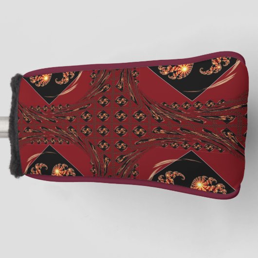 Achempong Zazzle: Luxury Red Swirl High-End Course Golfheadcover (Voorkant)