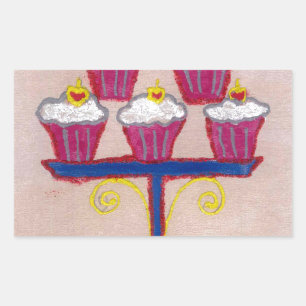 Achempong's Artful Inspirerend Cupcake Couture Rechthoekige Sticker