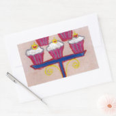 Achempong's Artful Inspirerend Cupcake Couture Rechthoekige Sticker (Envelop)