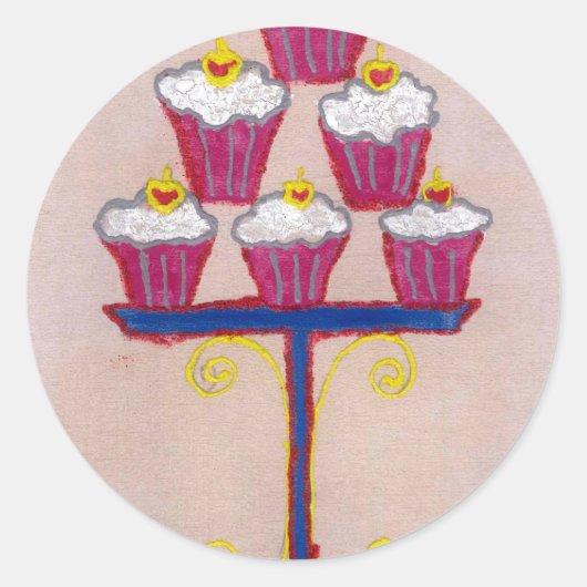 Achempong's Artful Inspirerend Cupcake Couture Ronde Sticker (Voorkant)
