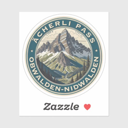 Acherli Pass Zwitserse bergpas wandelpad cadeau Sticker (Vel)