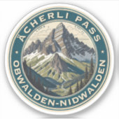 Acherli Pass Zwitserse bergpas wandelpad cadeau Sticker (Voorkant)