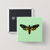 Acherontia atropos (Death's Head Hawkmol) Vierkante Button 5,1 Cm (Voorkant /achterkant)