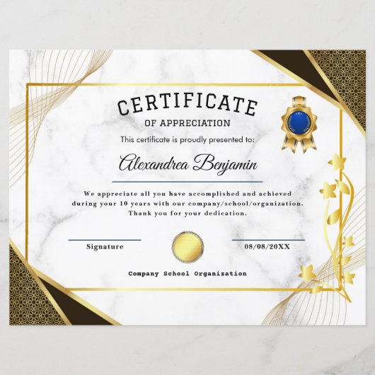 Achievement Appreciate Certificate (Voorkant)