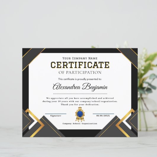 Achievement Appreciate Certificate (Staand voorkant)