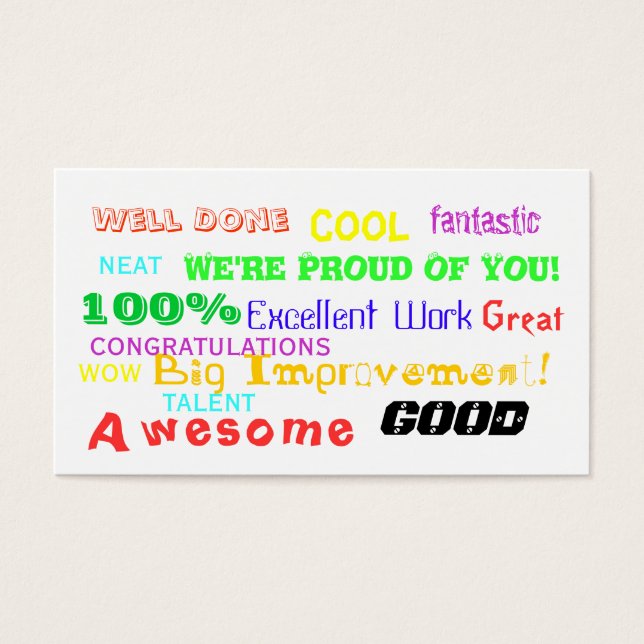 Achievement Award Kaart (Voorkant)