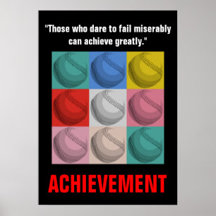Achievement Baseball Inspirerend Motivatie Poster