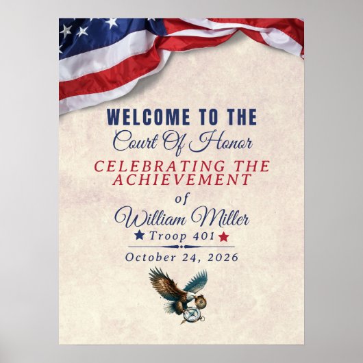 Achievement Ceremony Welcome Poster – Custom Name (Voorkant)