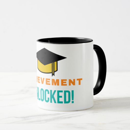Achievement ontgrendeld afstudeerdop mok (Voorkant rechts)