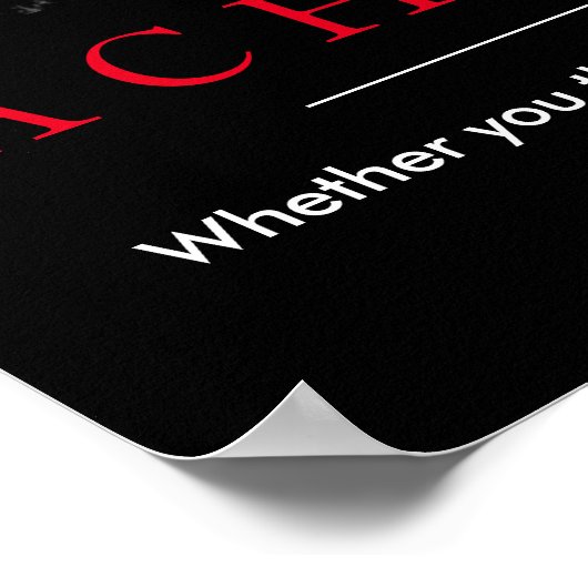 Achievement Quote Black & White Lion Poster (Hoek)