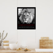 Achievement Quote Black & White Lion Poster (Keuken)
