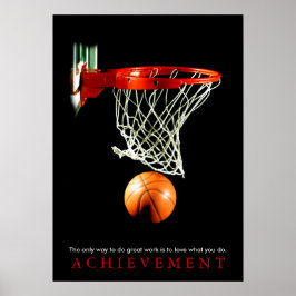 Achievement Quote Motivatie Basketbal Poster