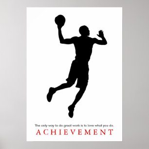 Achievement Quote Motivatie Basketball Player Poster