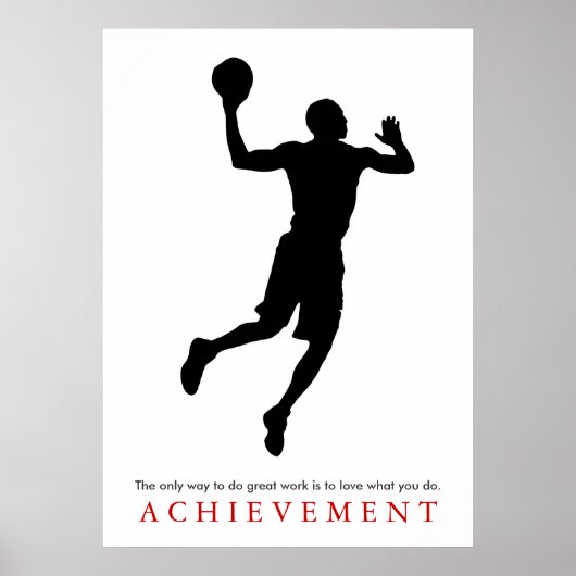 Achievement Quote Motivatie Basketball Player Poster (Voorkant)