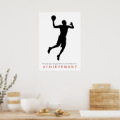 Achievement Quote Motivatie Basketball Player Poster (Keuken)