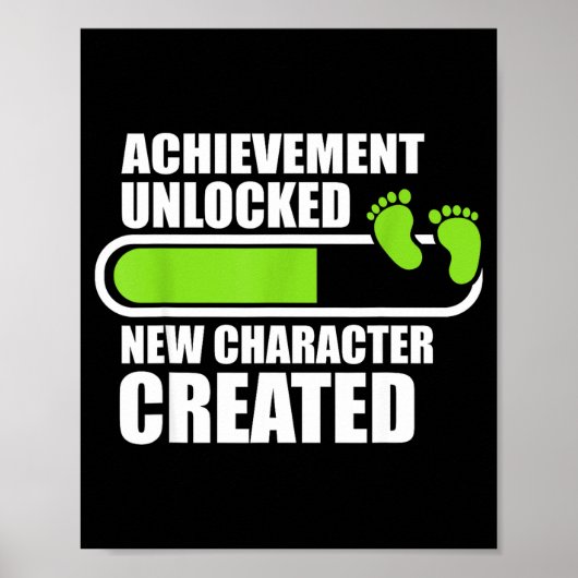 Achievement Unlocked New Character D Funny Pregnan Poster (Voorkant)