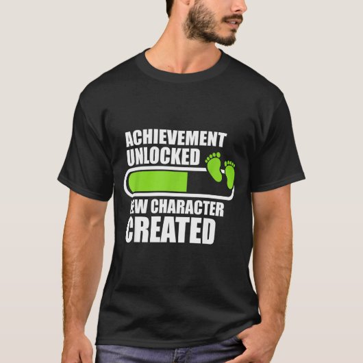 Achievement Unlocked New Character D Funny Pregnan T-shirt (Voorkant)