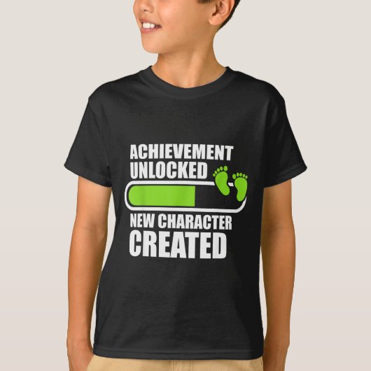 Achievement Unlocked New Character D Funny Pregnan T-shirt (Voorkant)