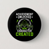 Achievement Unlocked New Character D Video Gamer  Ronde Button 5,7 Cm (Voorkant)