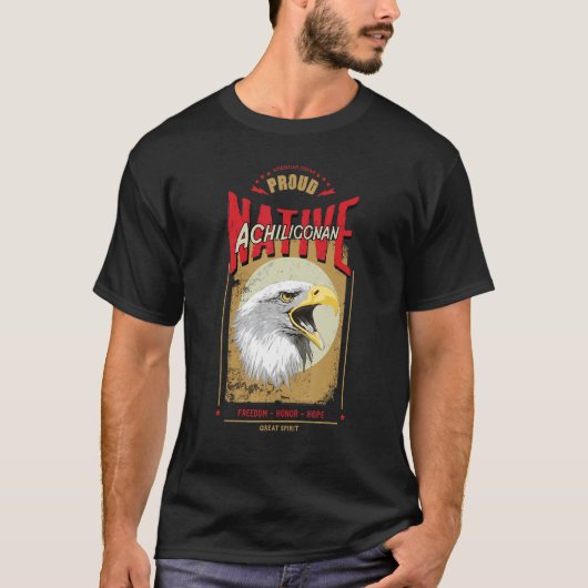 Achiligonan Native American Eagle Spirit H T-shirt (Voorkant)