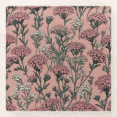 Achillea Desert Eve Deep Roos Glazen Onderzetter (Voorkant)