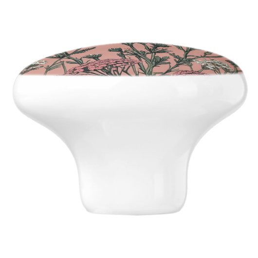 Achillea Desert Eve Deep Roos Keramische Knop (Zijkant)