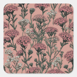 Achillea Desert Eve Deep Roos Vierkante Sticker