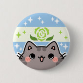 Achilleaanse LGBT Pride Flag Cat Button (Voorkant)