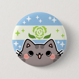 Achilleaanse LGBT Pride Flag Cat Button