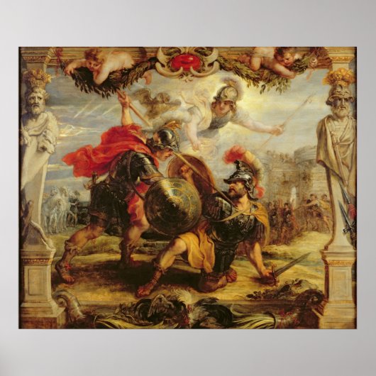 Achilles Defeting Hector, 1630-32 Poster (Voorkant)