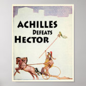 Achilles doodt de hector in de illiad-illustratie poster (Voorkant)