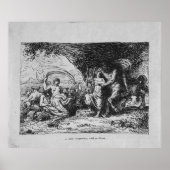 Achilles Taught van Centaur Chiron How to Play Lyr Poster (Voorkant)