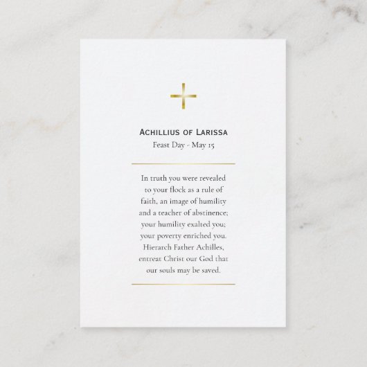 Achillius van Larissa Orthodoxe Kaart Plaatskaartje (Achterkant)